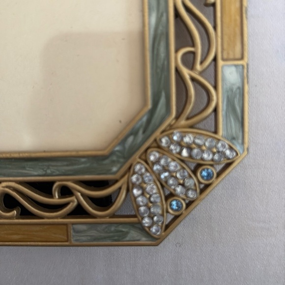 Art Deco Style Vintage Metal Picture Frame Hold 3 x 3" Photos - Picture 3 of 6